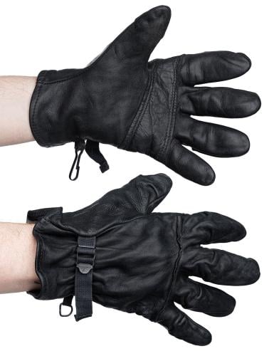 US D3A Leather Gloves, Black, Surplus